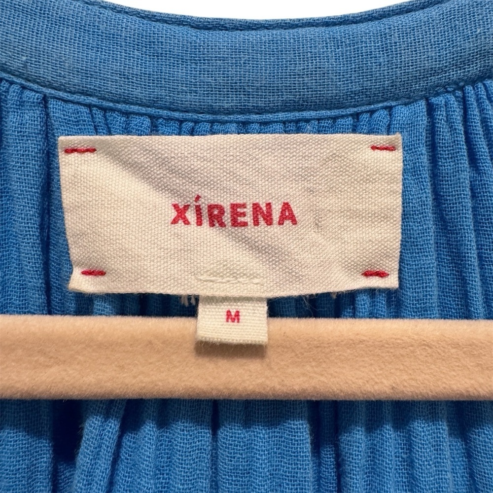 Xirena Jude Mini Dress in Acqua Cotton Gauze Belted Boho Casual Blue Sz M - Picture 8 of 16